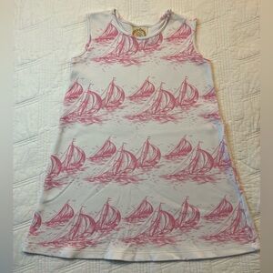 The Beaufort Bonnet Company White and Pink Girls Sailboat dress size 7